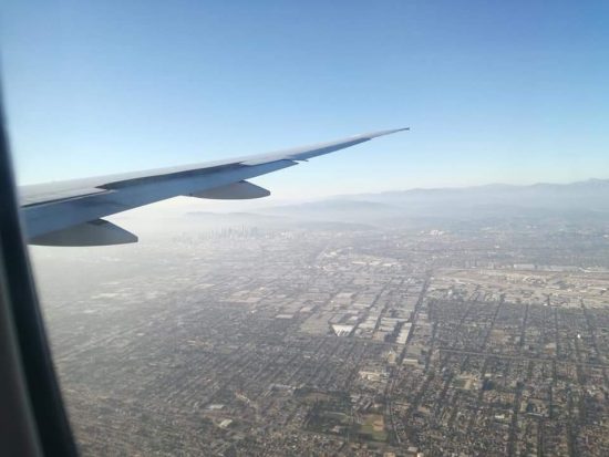 Atterrando a Los Angeles - Skyline in lontananza