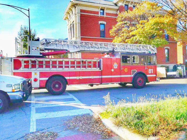 sul set di Chicago Fire truck 81