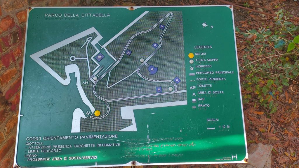 Mappa del Parco della Cittadella - Ancona