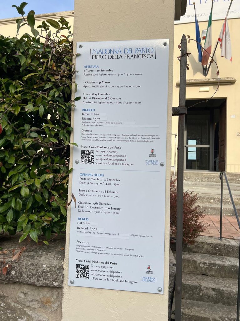 orari museo Madonna del Parto Monterchi