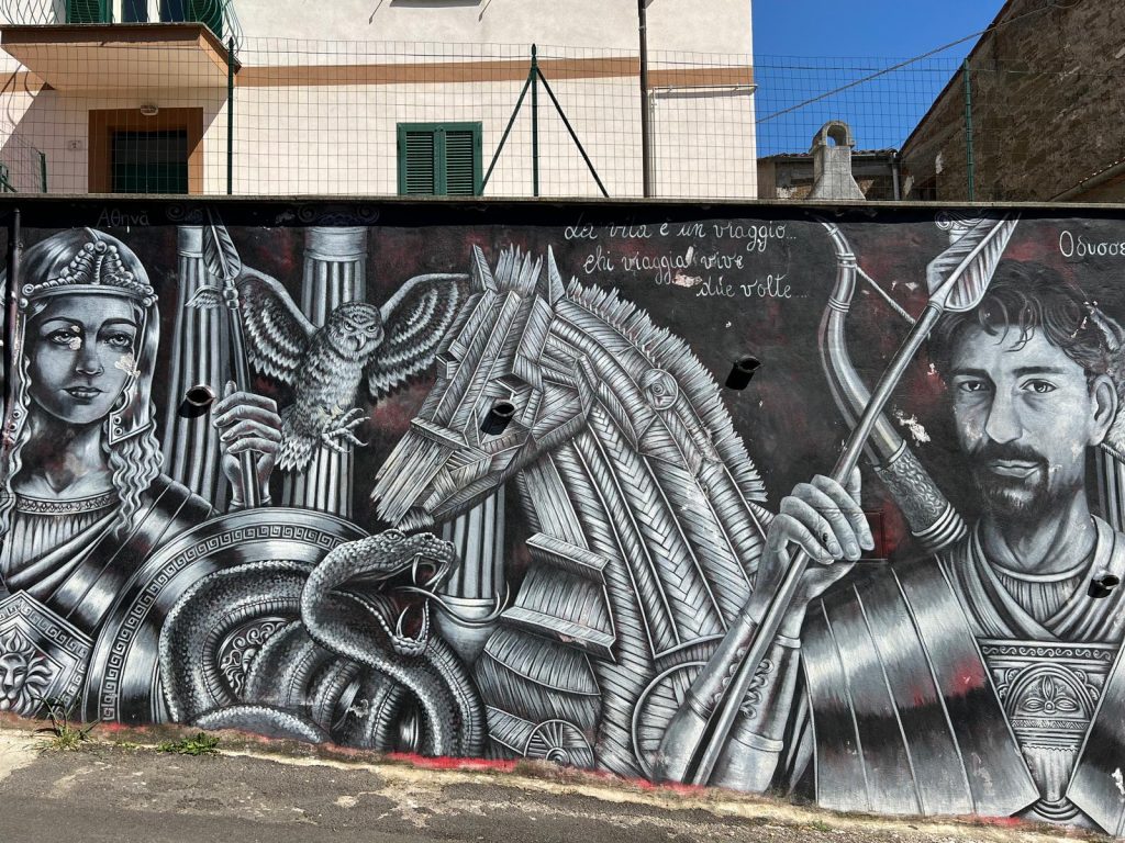 Ulisse murales Paese delle Fiabe Viterbo